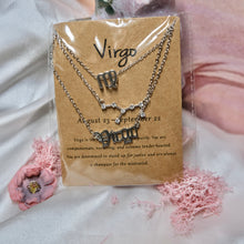 Load image into Gallery viewer, Triple Zodiac Necklaces- Zinc Alloy