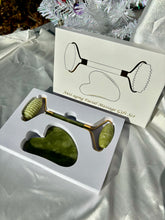 Load image into Gallery viewer, Jade Gua Sha + Roller- Skincare Bundle