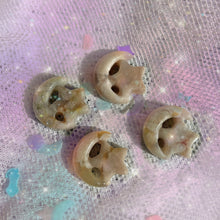 Load image into Gallery viewer, Flower Agate Star & Moon Carving🌙💕✨