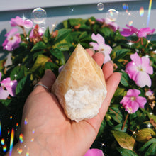 Load image into Gallery viewer, Orange Clacite Half Polished Points