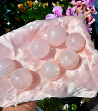 Load image into Gallery viewer, Glow Pop Pink Mangano Calcite Spheres