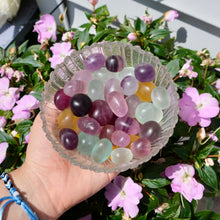 Load image into Gallery viewer, Candy Rainbow Fluorite Tumbles- not edible