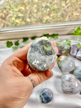 Load image into Gallery viewer, Orbicular Ocean Jasper 8th Vein Palm #2