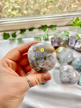 Load image into Gallery viewer, Orbicular Ocean Jasper 8th Vein Palm #4