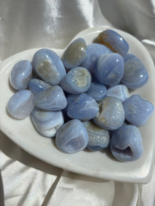 Blue Lace Agate Chalcedony Tumbles