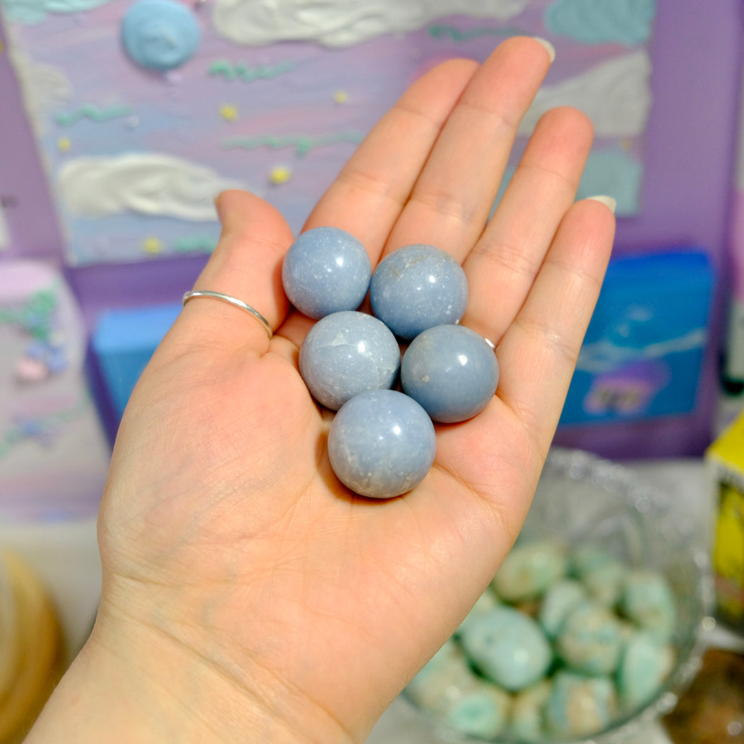 Angelite Spheres from Peru