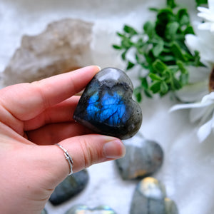 Flashy Labradorite Hearts- Intutively selected