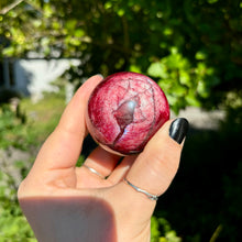 Load image into Gallery viewer, Red Moonstone Sphere ❤️ Dyed
