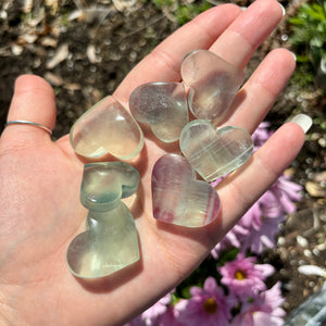 Green Fluorite Small Hearts