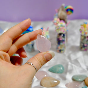 Crystal Tear Drops- Peach Moonstone, Rose Quartz & Amazonite