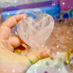 Rose Quartz Heart Gua Sha