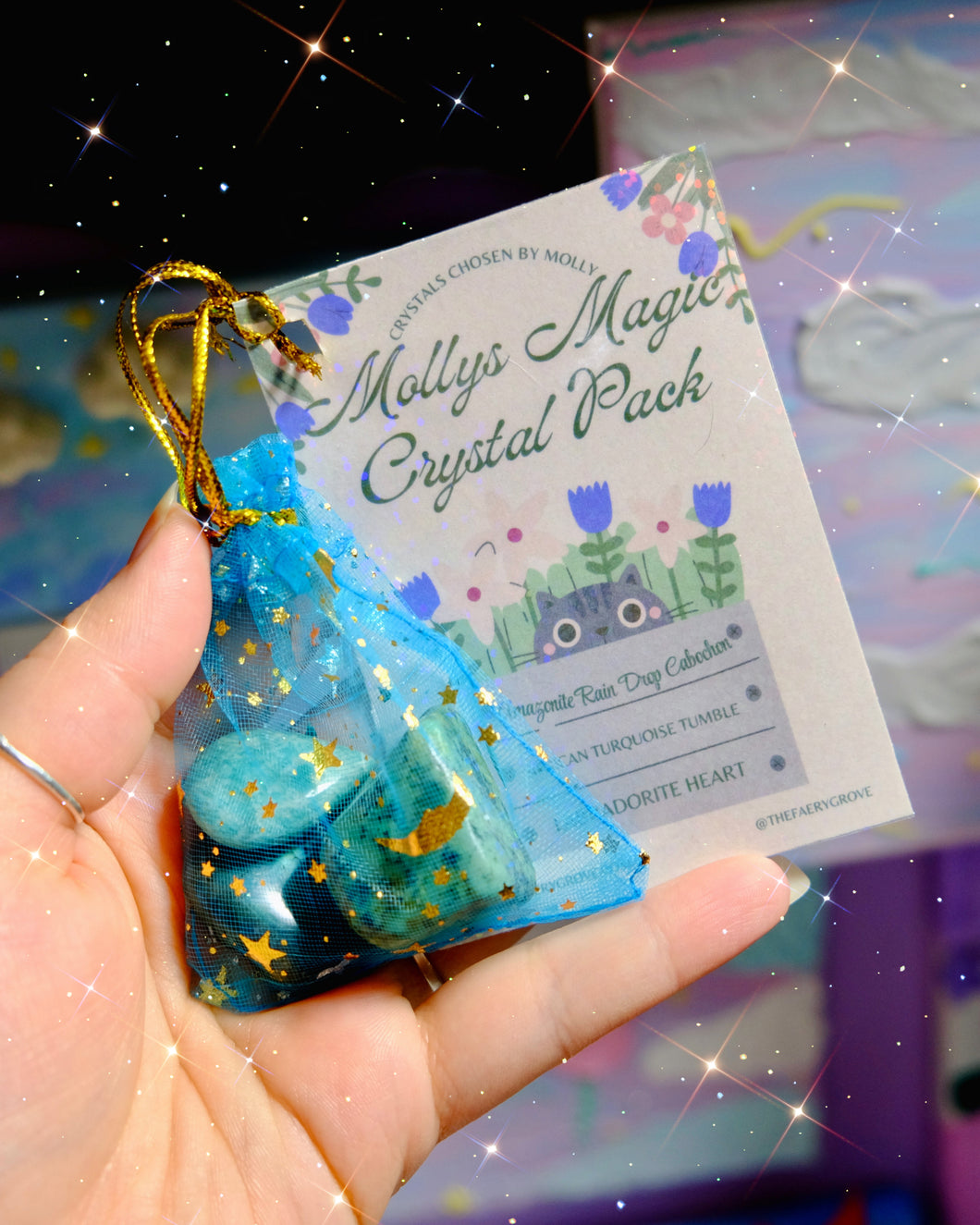 Molly’s Magic Crystal Bag– A Purrfectly Enchanting Trio! ✨🐾
