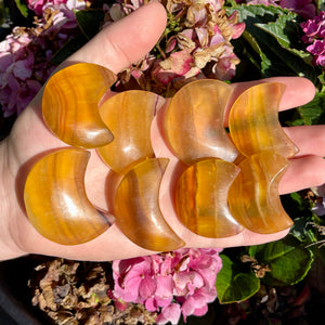 Yellow Fluorite Moons- Intuitively Selected