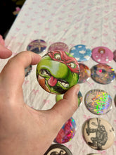 Load image into Gallery viewer, Handmade Button Pins | Vintage, Whimsical &amp; Pop Culture Designs
