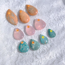 Load image into Gallery viewer, Crystal Tear Drops- Peach Moonstone, Rose Quartz &amp; Amazonite
