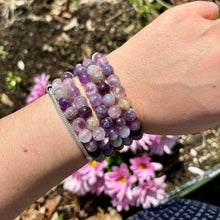 Load image into Gallery viewer, Chevron Amethyst Bracelets-8mm
