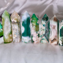 Load image into Gallery viewer, Green Flower Agate Towers- Dyed
