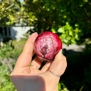 Red Moonstone Sphere ❤️ Dyed