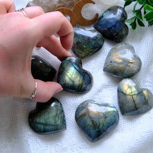 Flashy Labradorite Hearts- Intutively selected