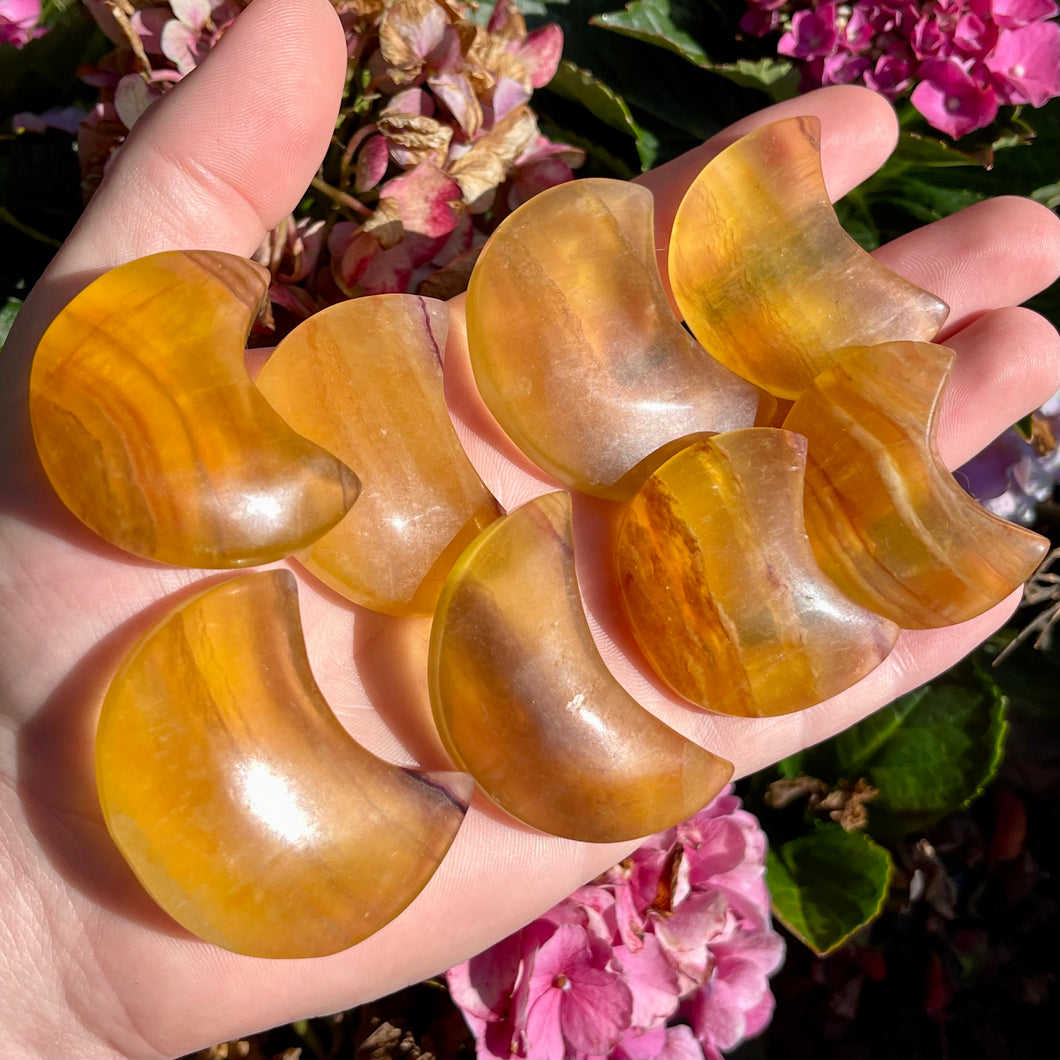 Yellow Fluorite Moons- Intuitively Selected