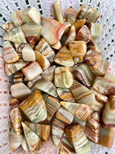 Green Banded Onyx Tumbles- Pakistan