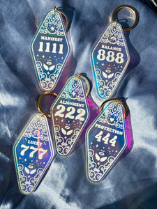 Holographic Angel Number Key Chain