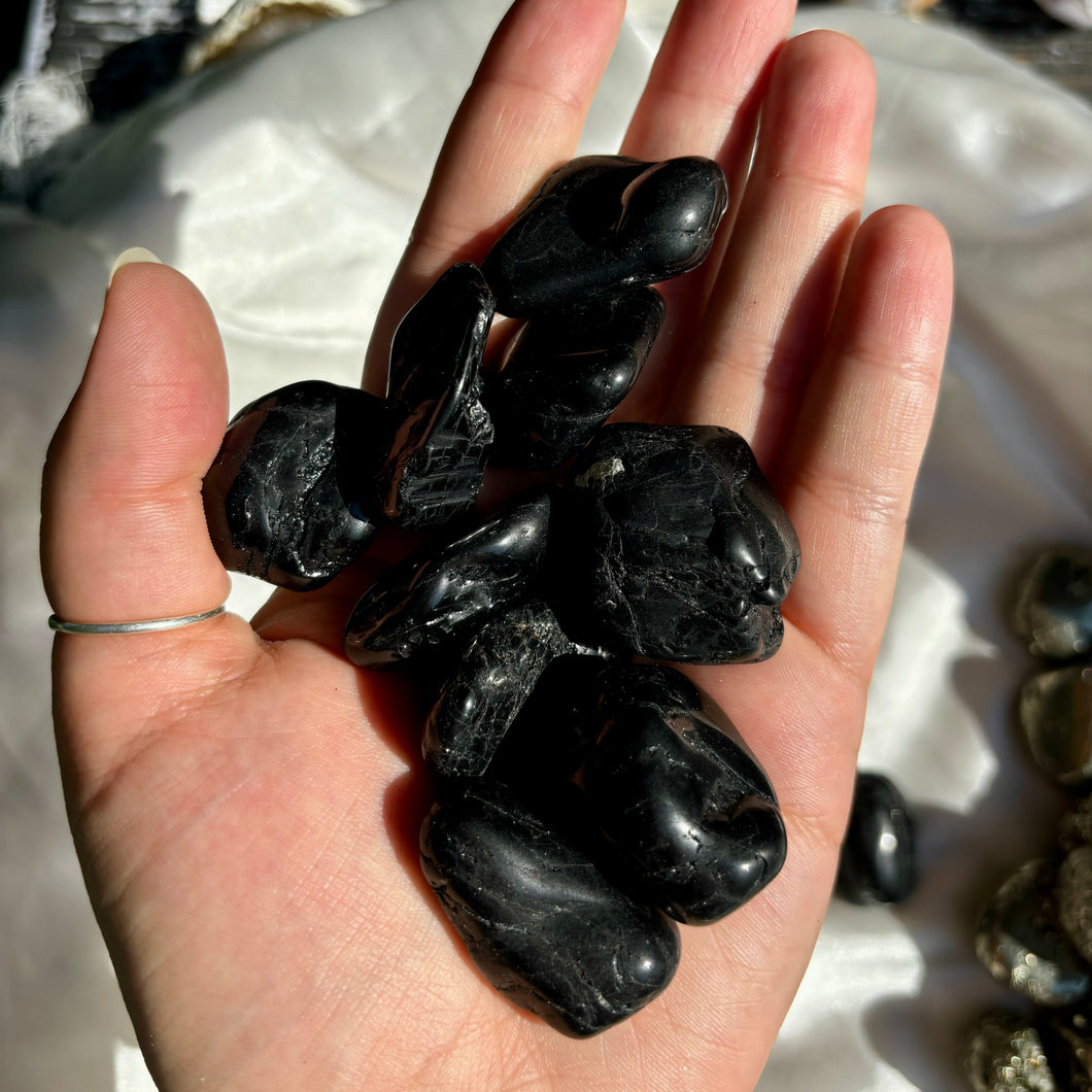 Genuine Black Tourmaline Tumbles