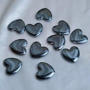 Hematite Mini Flat Hearts