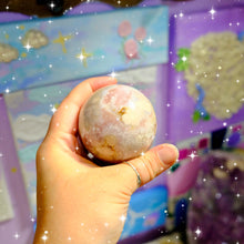 Load image into Gallery viewer, Sugary Geode Flower Agate Sphere
