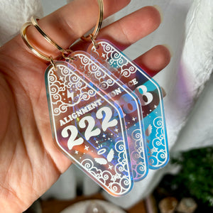 Holographic Angel Number Key Chain