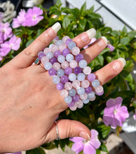 Load image into Gallery viewer, Cotton Candy Crystal Bracelets- Rose Quartz, Aquamarine &amp; Amethyst
