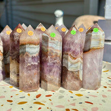 Load image into Gallery viewer, Amethyst Lace Agate Towers (Rare)
