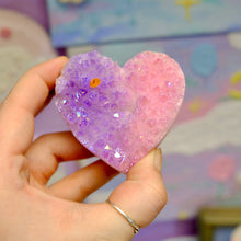 Load image into Gallery viewer, 💗 Purple &amp; Pink Ombre Aura Quartz Hearts
