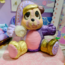 Load image into Gallery viewer, Hand Painted Disco Bear Bank ✨ Glitter Bear Curio
