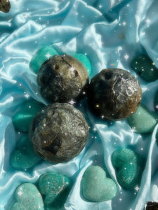 🌙 Labradorite Moon Spheres