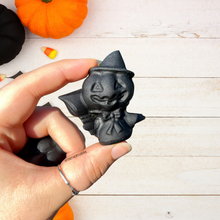 Load image into Gallery viewer, Black Obsidian Pumpkin Witch Carving
