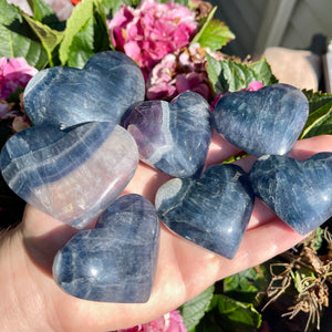 Blue Fluorite Hearts- You choose