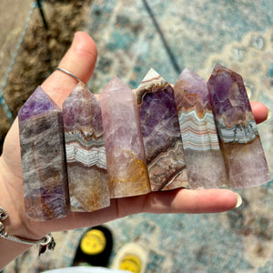 Amethyst Lace Agate Towers (Rare)