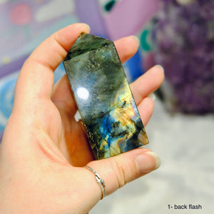 Super Flashy Labradorite Towers