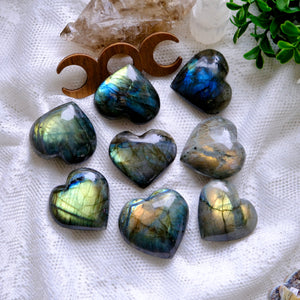 Flashy Labradorite Hearts- Intutively selected