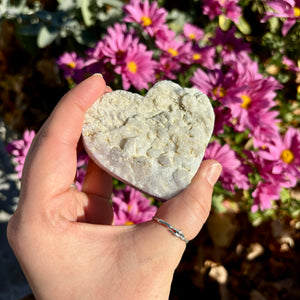 Purple & Blue Ombre Aura Quartz Hearts