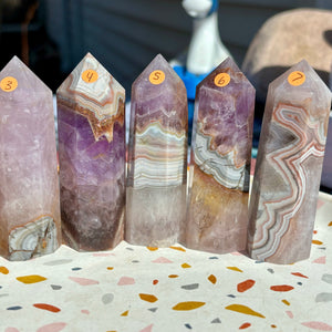 Amethyst Lace Agate Towers (Rare)