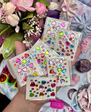 Load image into Gallery viewer, Y2K Gem Heart Stickers ✨ Colorful Rhinestone-Style Stickers
