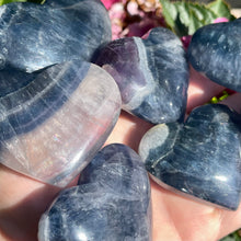 Load image into Gallery viewer, Blue Fluorite Hearts- You choose
