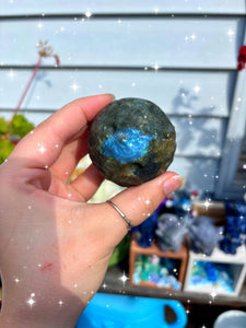 🌙 Labradorite Moon Spheres