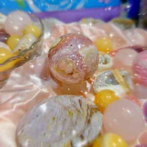 Sugary Geode Flower Agate Sphere