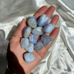 Blue Lace Agate Chalcedony Tumbles