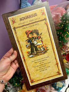 Vintage Zodiac Wall Plaque- Aquarius