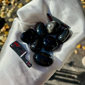 High Quality Silver Sheen Obsidian Tumbles