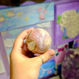 Sugary Geode Flower Agate Sphere